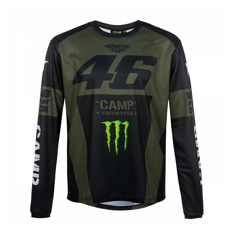 VR46 Zeleno-crna majica dugih rukava Valentino Rossi MONSTER CAMP