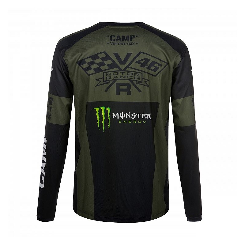 VR46 Zeleno-crna majica dugih rukava Valentino Rossi MONSTER CAMP