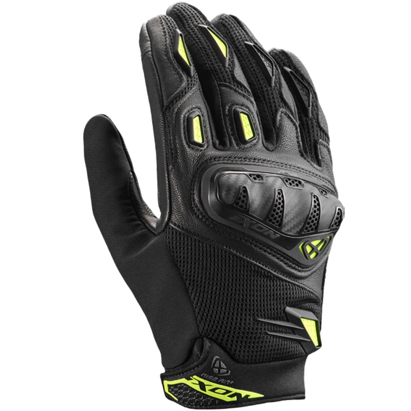IXON Rise Air 2 motociklističke rukavice crno-fluo žute