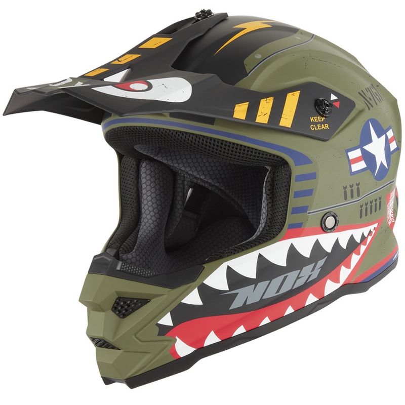 NOX N761 Fly Fighter dječja motokros kaciga kaki-višebojna