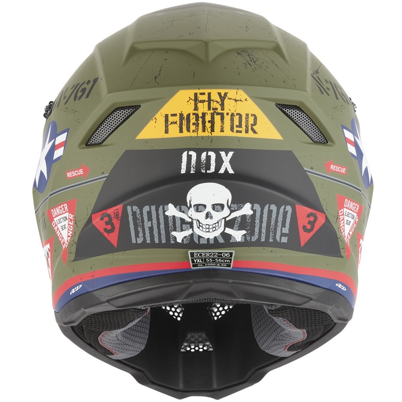 NOX N761 Fly Fighter dječja motokros kaciga kaki-višebojna