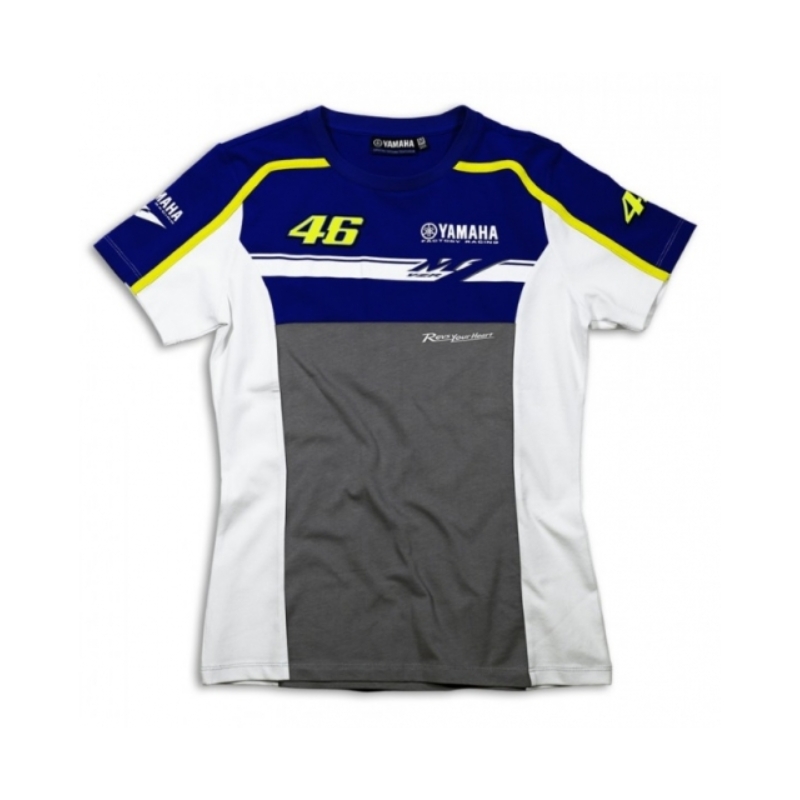 Ženska majica kratkih rukava VR46 Valentino Rossi Yamaha Dual plavo-siva