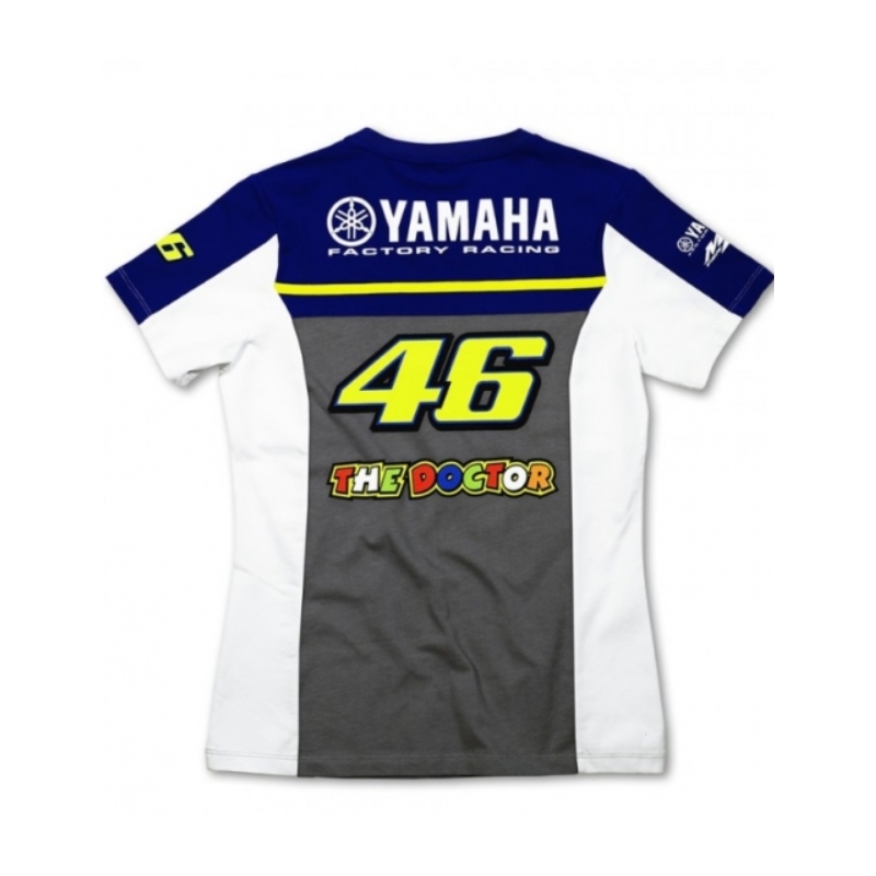 Ženska majica kratkih rukava VR46 Valentino Rossi Yamaha Dual plavo-siva