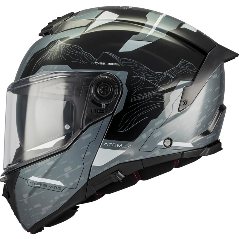 Preklopna motociklistička kaciga MT Atom 2 SV Highlands C2 crno-siva