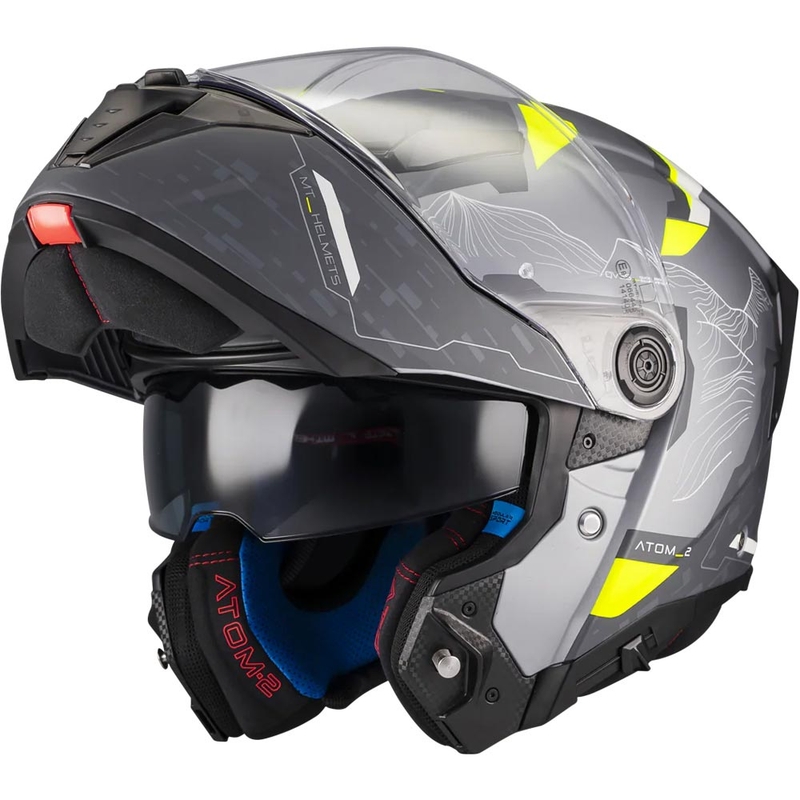 Preklopna motociklistička kaciga MT Atom 2 SV Highlands E2 mat crno-sivo-fluo žuta