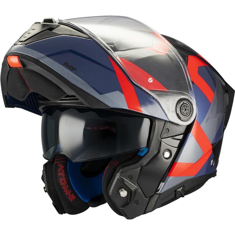 Preklopna motociklistička kaciga MT Atom 2 SV Dexter B15 plavo-crno-crvena