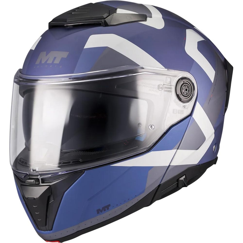 Preklopna motociklistička kaciga MT Atom 2 SV Dexter C2 mat plavo-siva