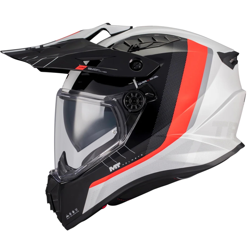 Enduro motociklistička kaciga MT Track SV Nomad A15 bijelo-crno-crvena