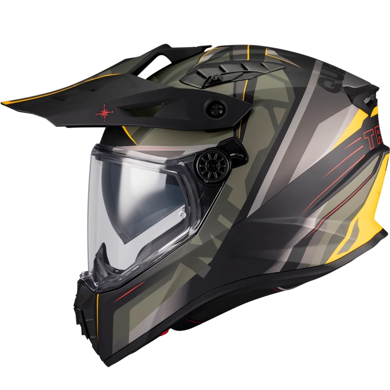 Enduro motociklistička kaciga MT Track SV Questor B6 mat crno-zeleno-smeđe-fluo žute boje