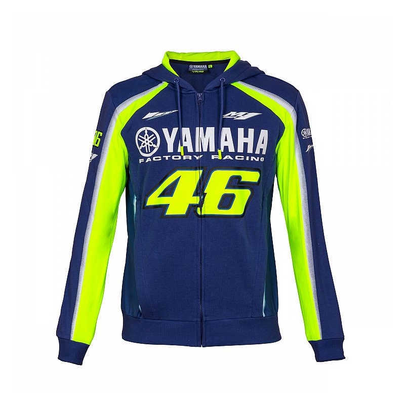 Hoodie VR46 Valentino Rossi flis Yamaha plavo-žuta