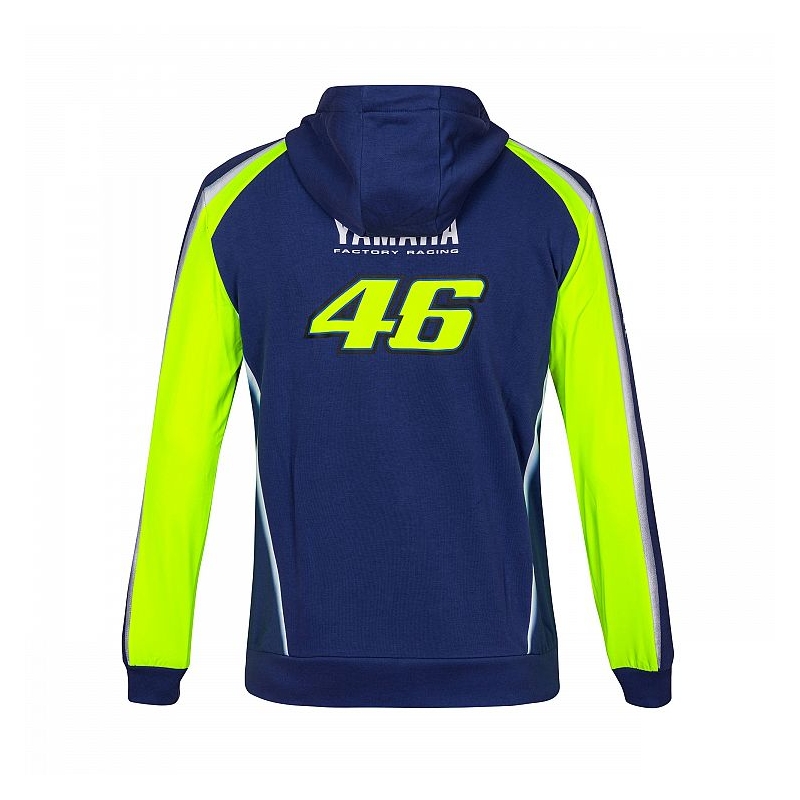Hoodie VR46 Valentino Rossi flis Yamaha plavo-žuta