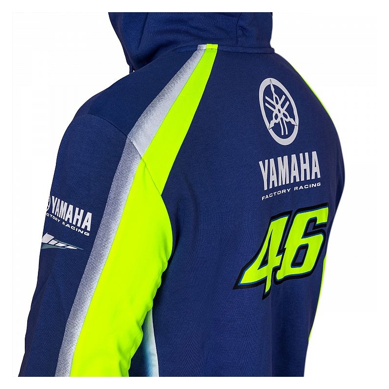 Hoodie VR46 Valentino Rossi flis Yamaha plavo-žuta