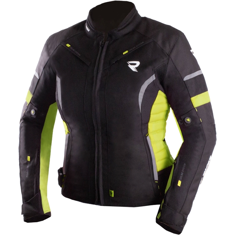 Ženska motoristička jakna Street Racer Betty II crno-fluo žuta