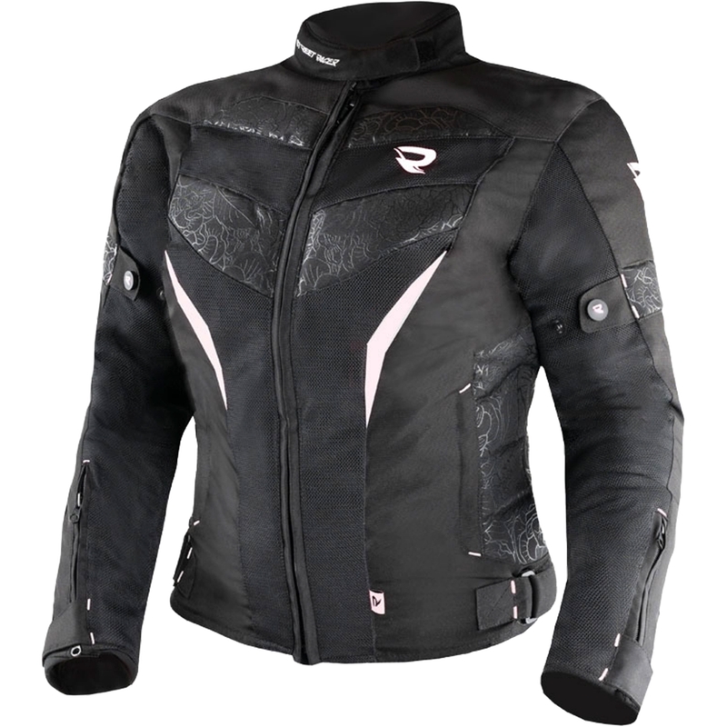 Ženska motoristička jakna Street Racer Rose Air crno-bijela