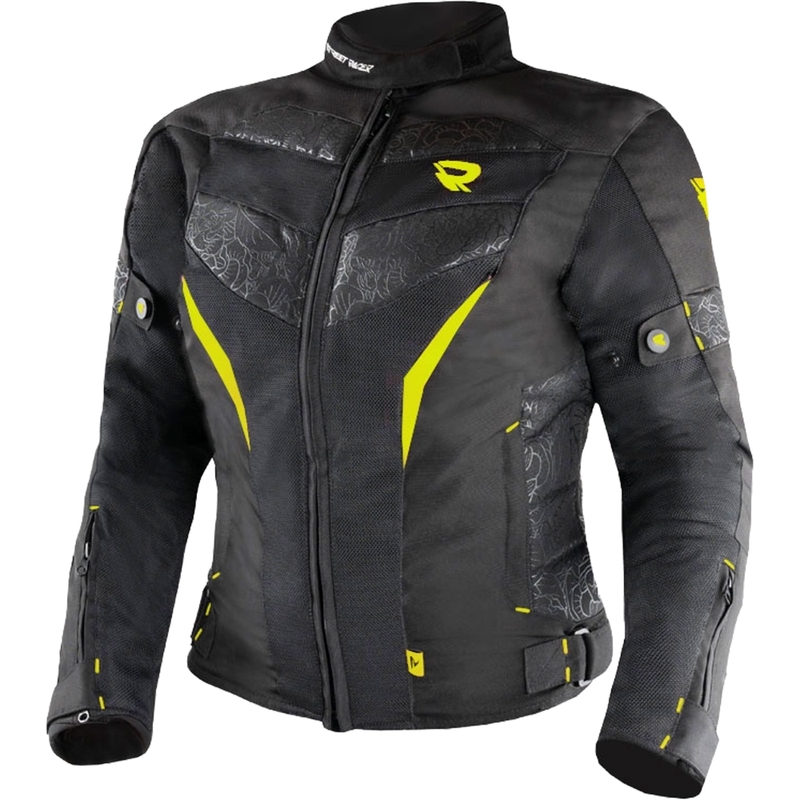 Ženska motoristička jakna Street Racer Rose Air crno-fluo žuta