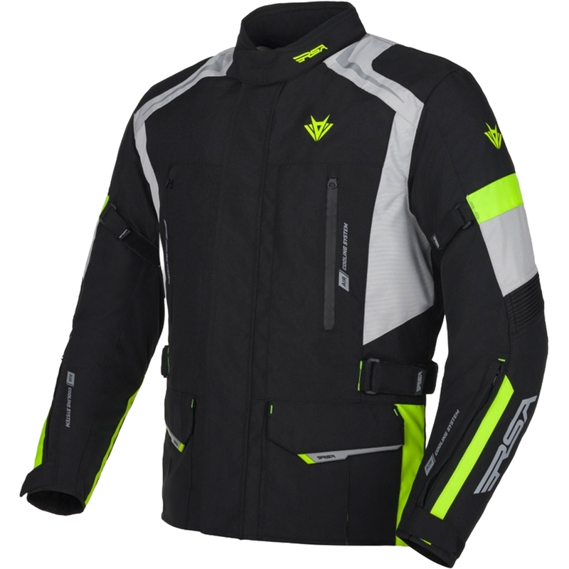 Motociklistička jakna RSA EXO 2 crno-sivo-fluo žuta