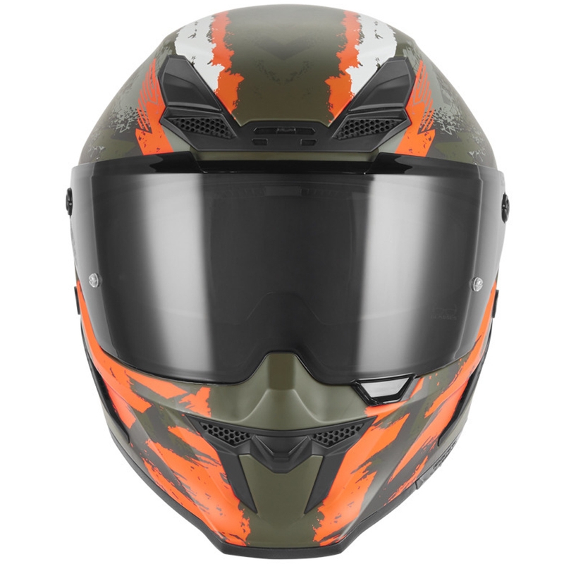 NOX Exklusiv Goliath Cut'D integralna motociklistička kaciga mat kaki-narančasta