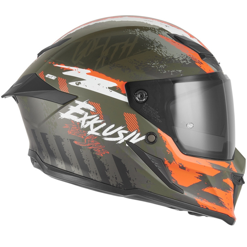 NOX Exklusiv Goliath Cut'D integralna motociklistička kaciga mat kaki-narančasta