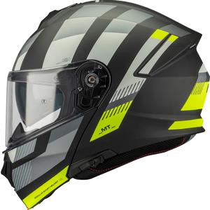 Preklopna motociklistička kaciga MT Genesis SV Stroke B13 mat crno-sivo-fluo žuta