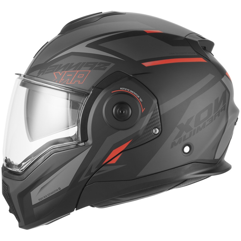 Preklopna motociklistička kaciga NOX PREMIUM Spinner Ark mat crno-crvena