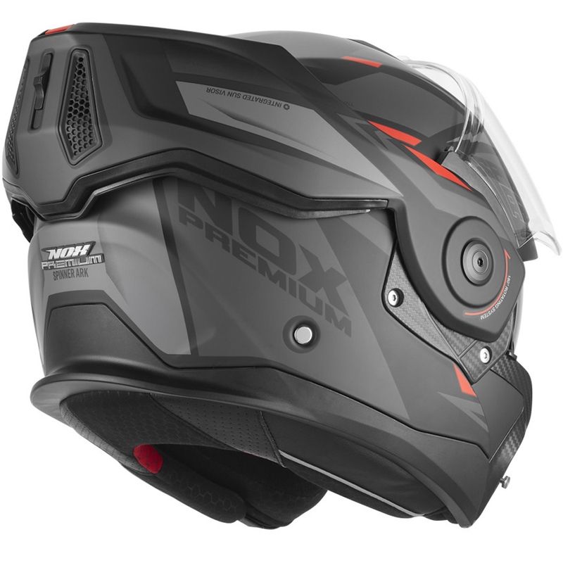 Preklopna motociklistička kaciga NOX PREMIUM Spinner Ark mat crno-crvena