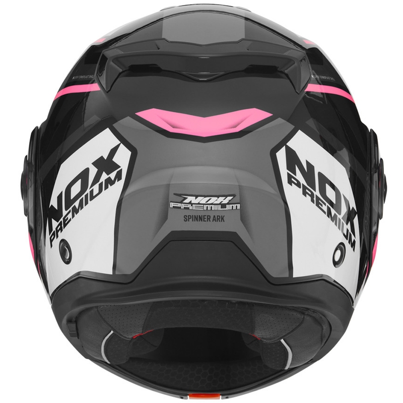 Preklopna motociklistička kaciga NOX PREMIUM Spinner crno-bijelo-roza