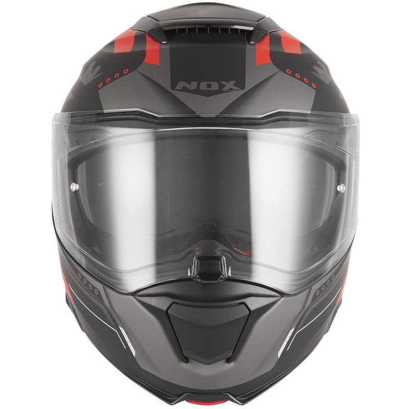 Preklopna motociklistička kaciga NOX N967 Conquer mat crno-crvena