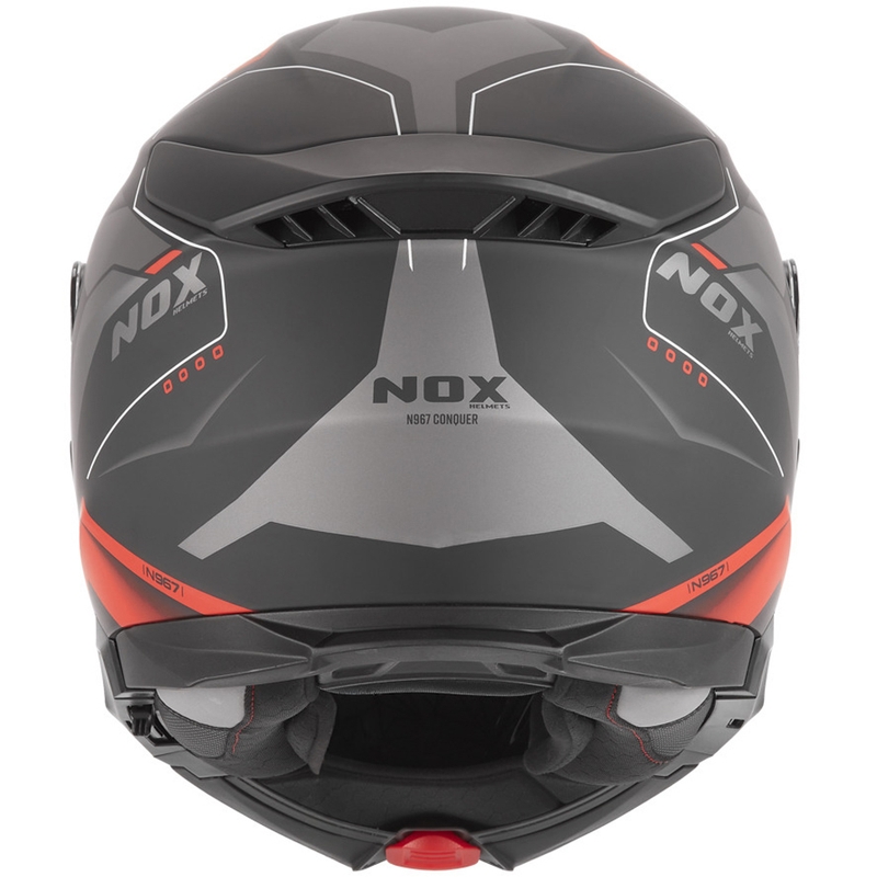 Preklopna motociklistička kaciga NOX N967 Conquer mat crno-crvena