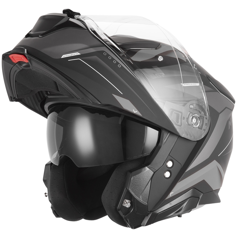 Preklopna motociklistička kaciga NOX N967 Conquer mat crno-srebrna