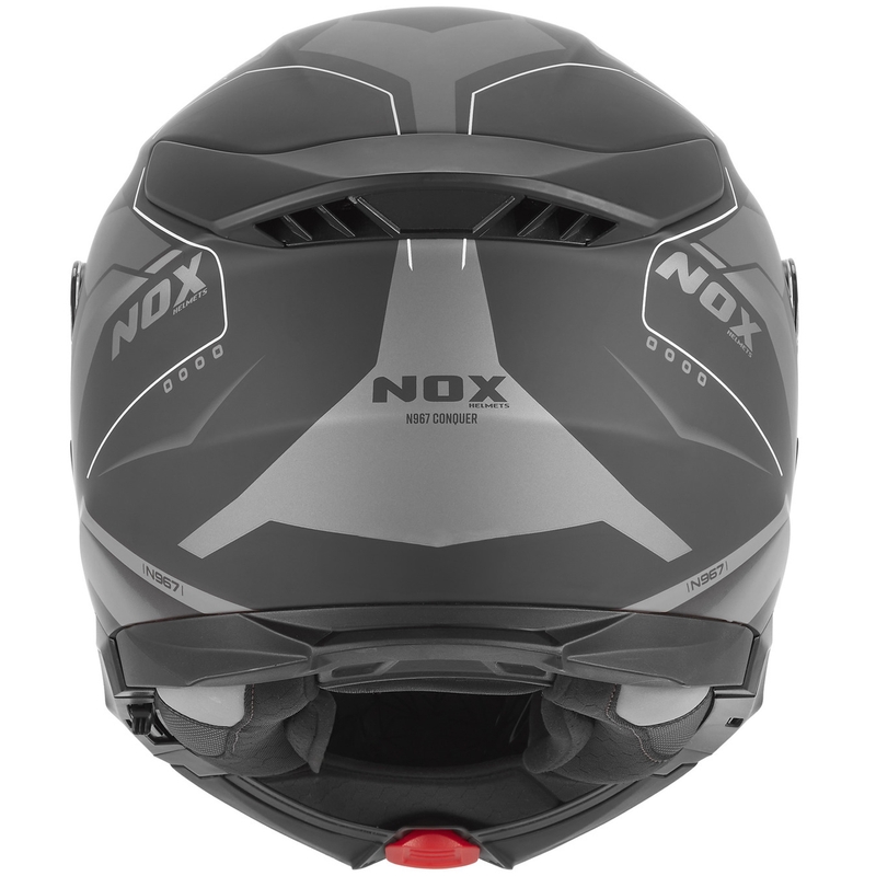 Preklopna motociklistička kaciga NOX N967 Conquer mat crno-srebrna
