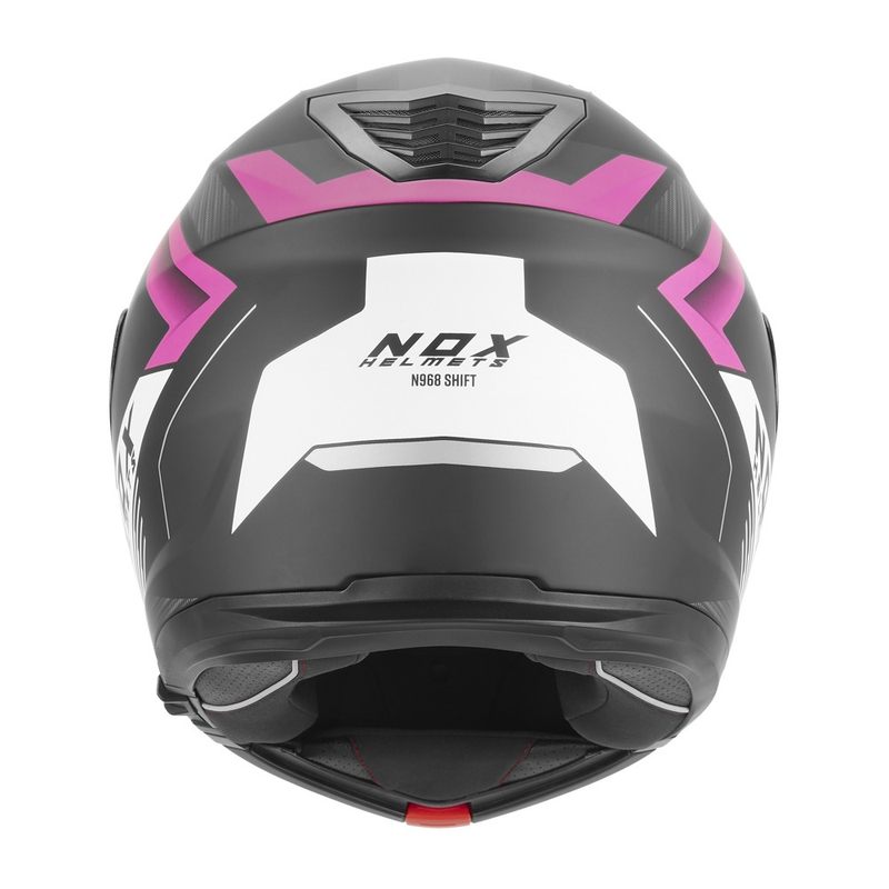 Preklopna motociklistička kaciga NOX N968 Shift mat crno-bijelo-roza