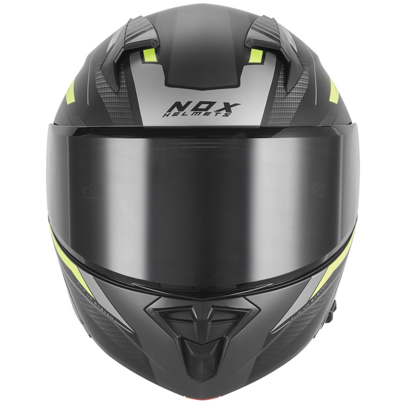 Preklopna motociklistička kaciga NOX N968 Shift mat crno-fluo žuta
