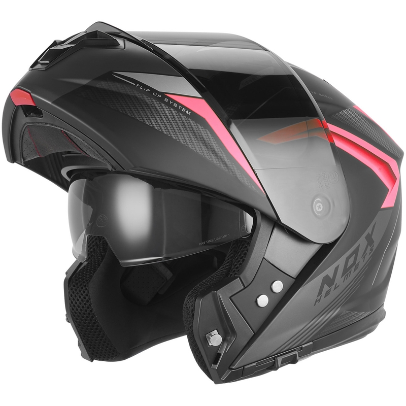 Preklopna motociklistička kaciga NOX N968 Shift mat crno-crvena