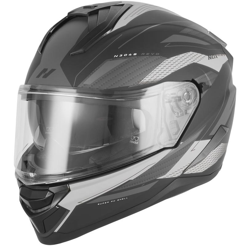 Integralna motociklistička kaciga NOX N304-S REVO mat crno-srebrna
