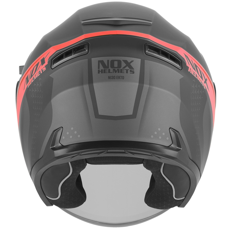 Otvorena motociklistička kaciga NOX N130 EKTO mat crno-crvena