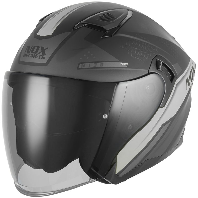 Otvorena motociklistička kaciga NOX N130 EKTO mat crno-srebrna