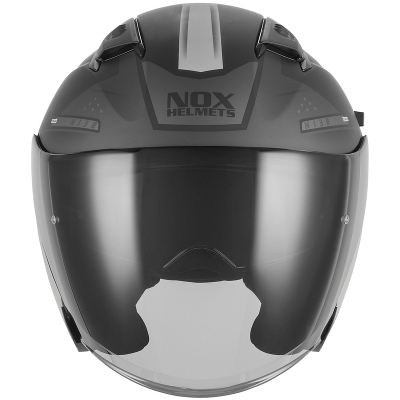 Otvorena motociklistička kaciga NOX N130 EKTO mat crno-srebrna