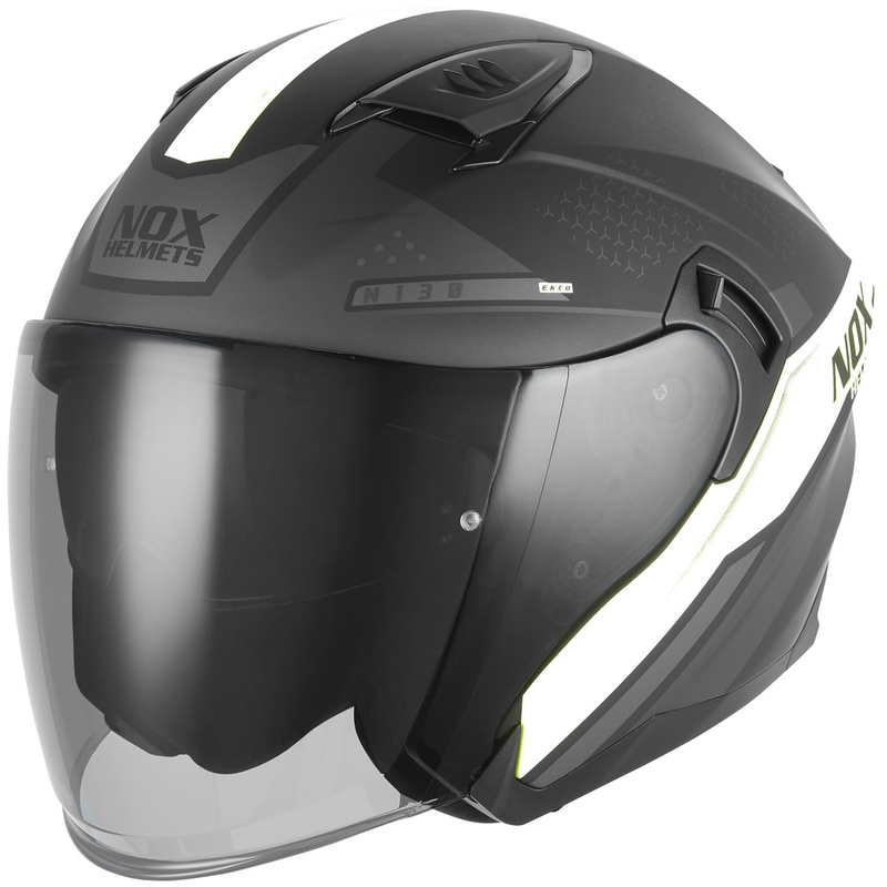 Otvorena motociklistička kaciga NOX N130 EKTO mat crno-bijela