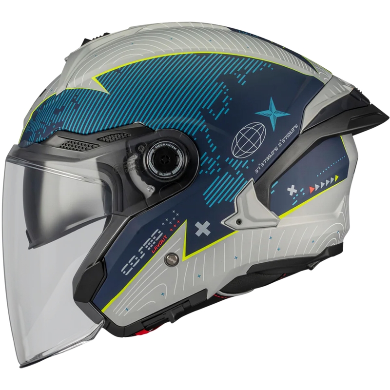 Otvorena motociklistička kaciga MT Cosmo SV Layout C7 mat plavo-bijela