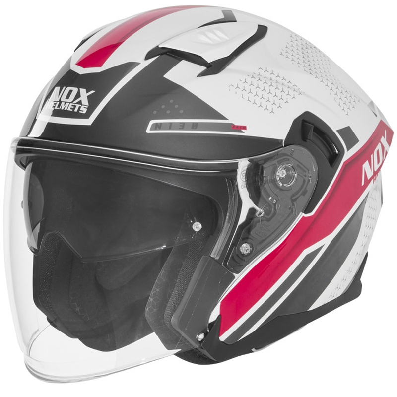 Otvorena motociklistička kaciga NOX N130 EKTO bijelo-roza