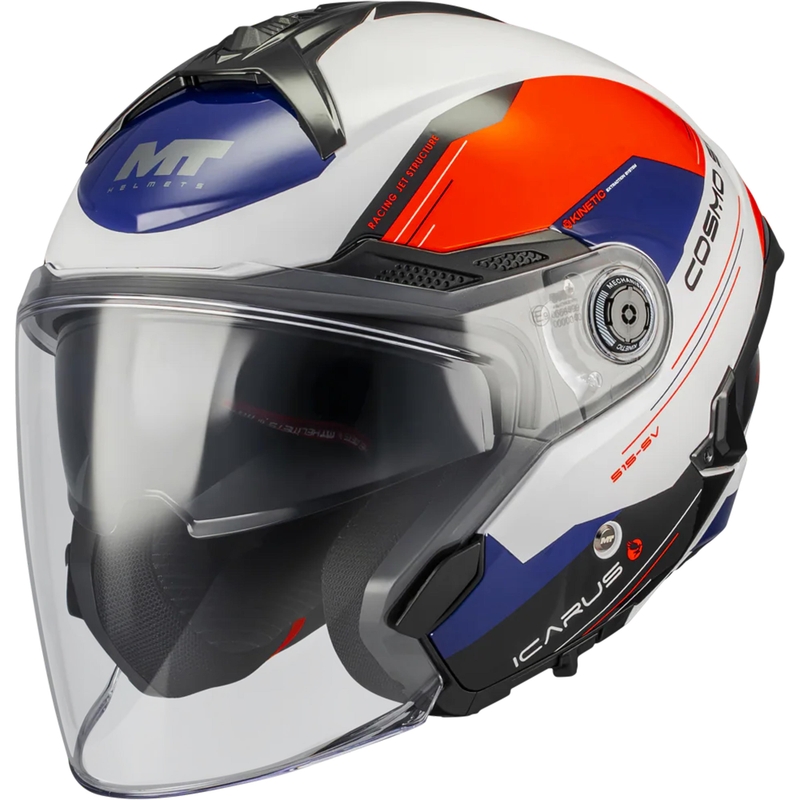 Otvorena motociklistička kaciga MT Cosmo SV Icarus A5 plavo-bijelo-crvena