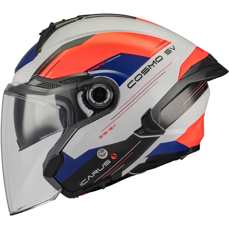 Otvorena motociklistička kaciga MT Cosmo SV Icarus A5 plavo-bijelo-crvena