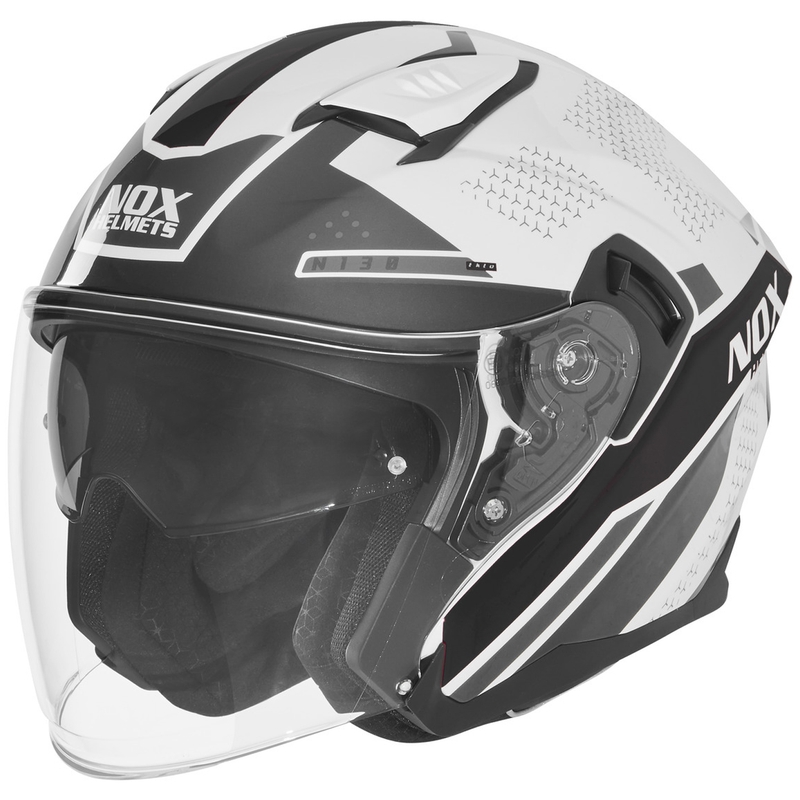 Otvorena motociklistička kaciga NOX N130 EKTO bijelo-crna