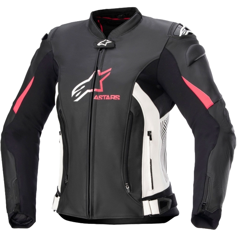 Ženska motoristička jakna Alpinestars GP PLUS 4 crno-bijelo-roza