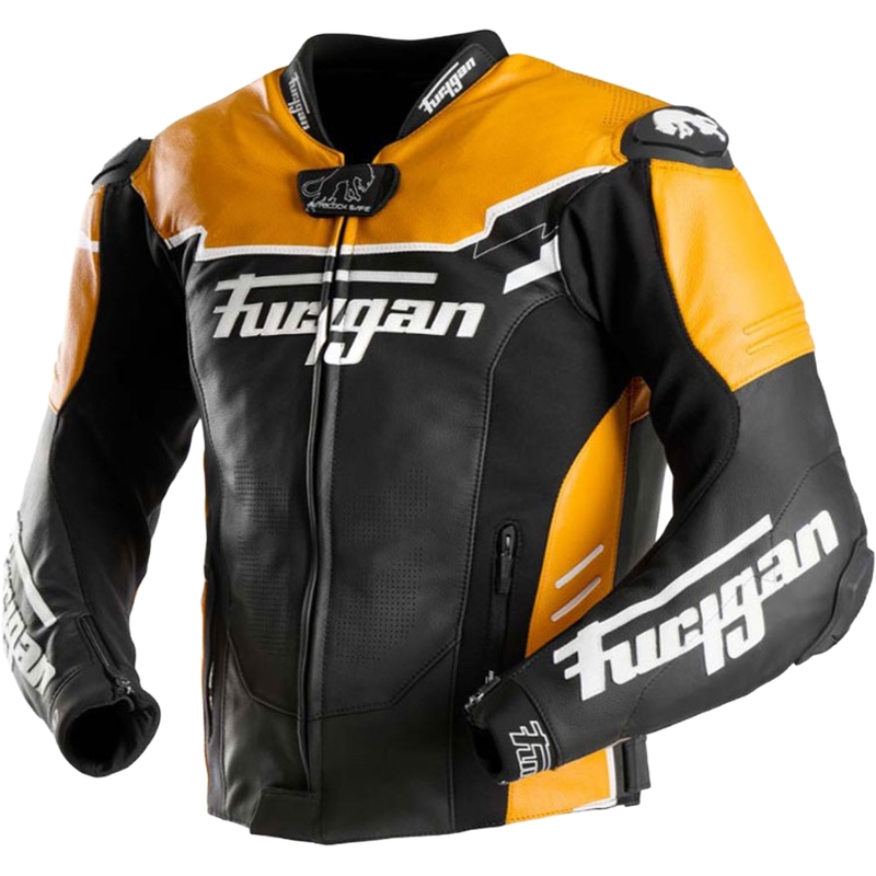 Furygan Signature 55 kožna motoristička jakna crno-žuta
