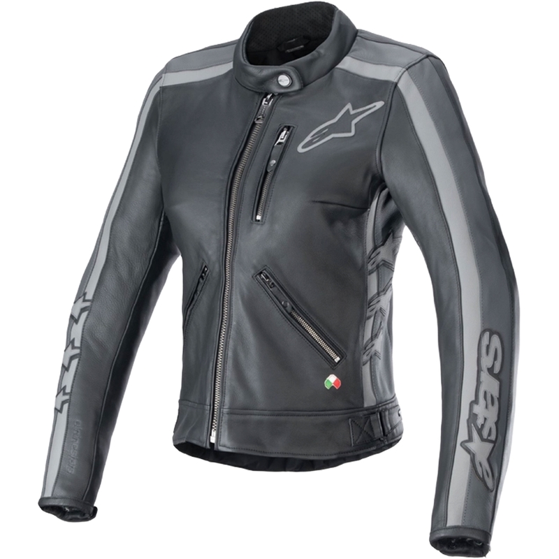 Alpinestars Stella Dyno ženska kožna motoristička jakna crno-siva
