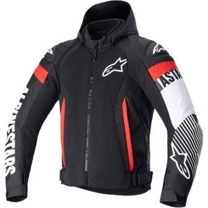 Alpinestars Zaca Air Vodootporna motociklistička jakna crno-bijelo-fluo crvena
