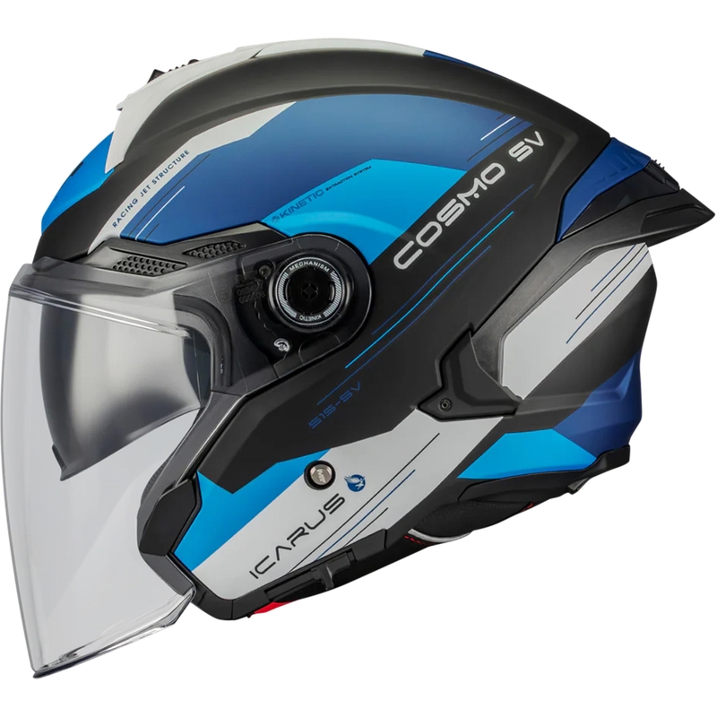 Otvorena motociklistička kaciga MT Cosmo SV Icarus B7 mat crno-plavo-siva