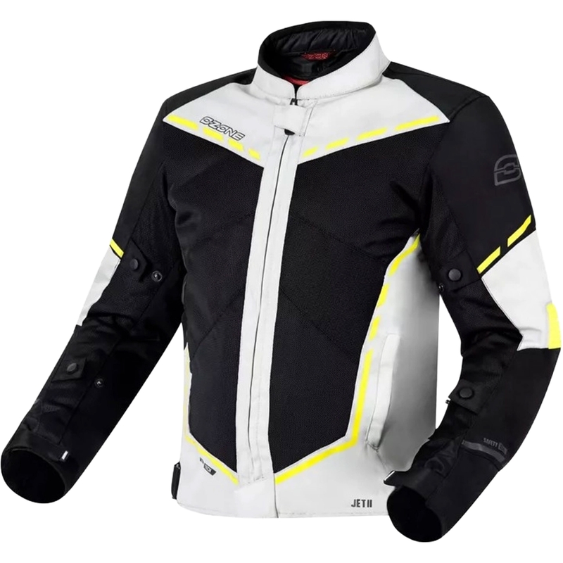 Motociklistička jakna Ozone Jet II sivo-crna-fluo žuta rasprodaja
