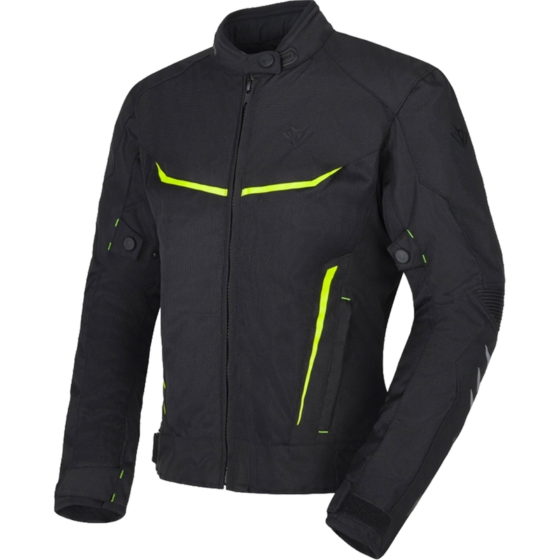 Ženska motoristička jakna RSA Runway crno-fluo žuta